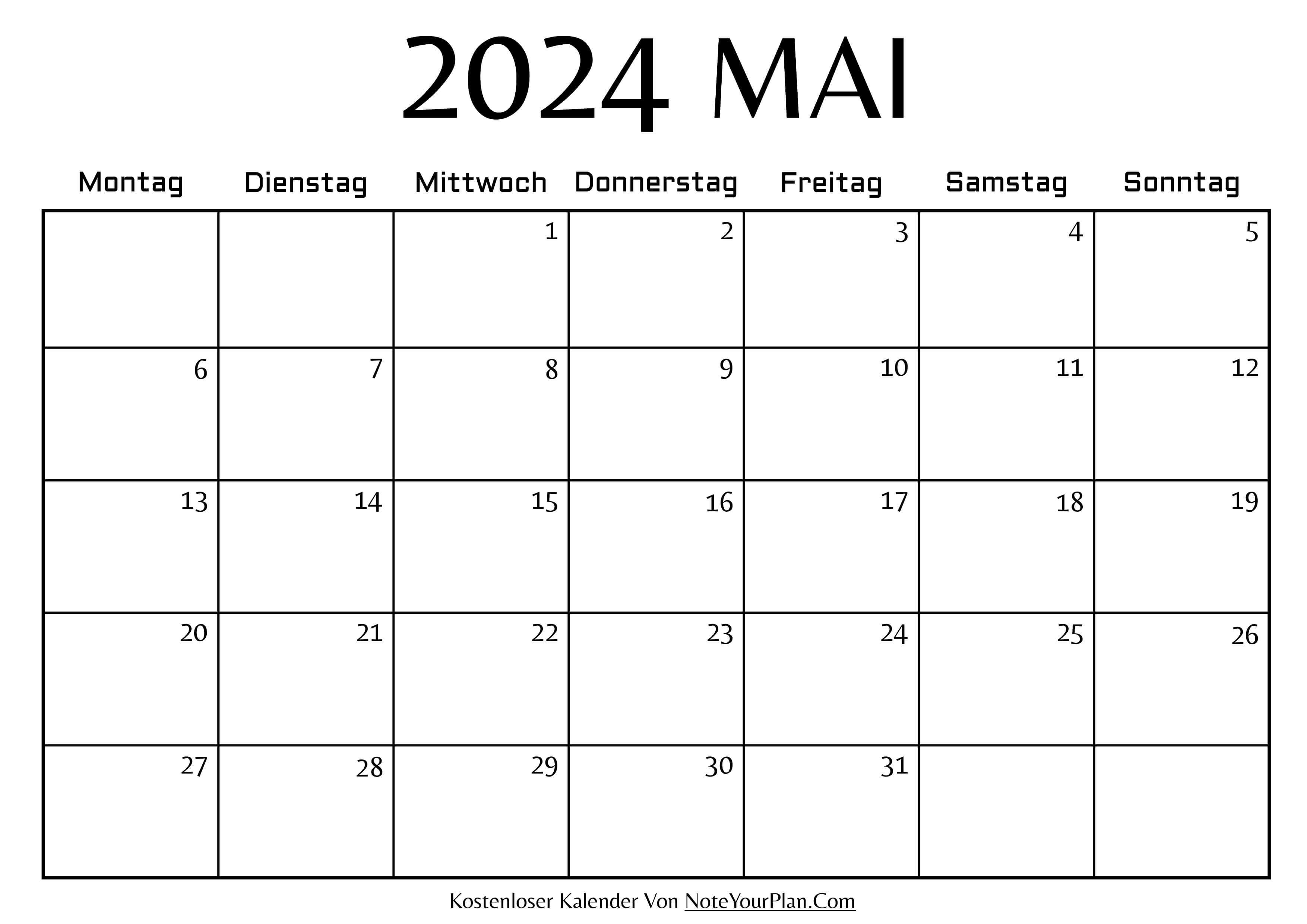 Monatskalender Mai 2024