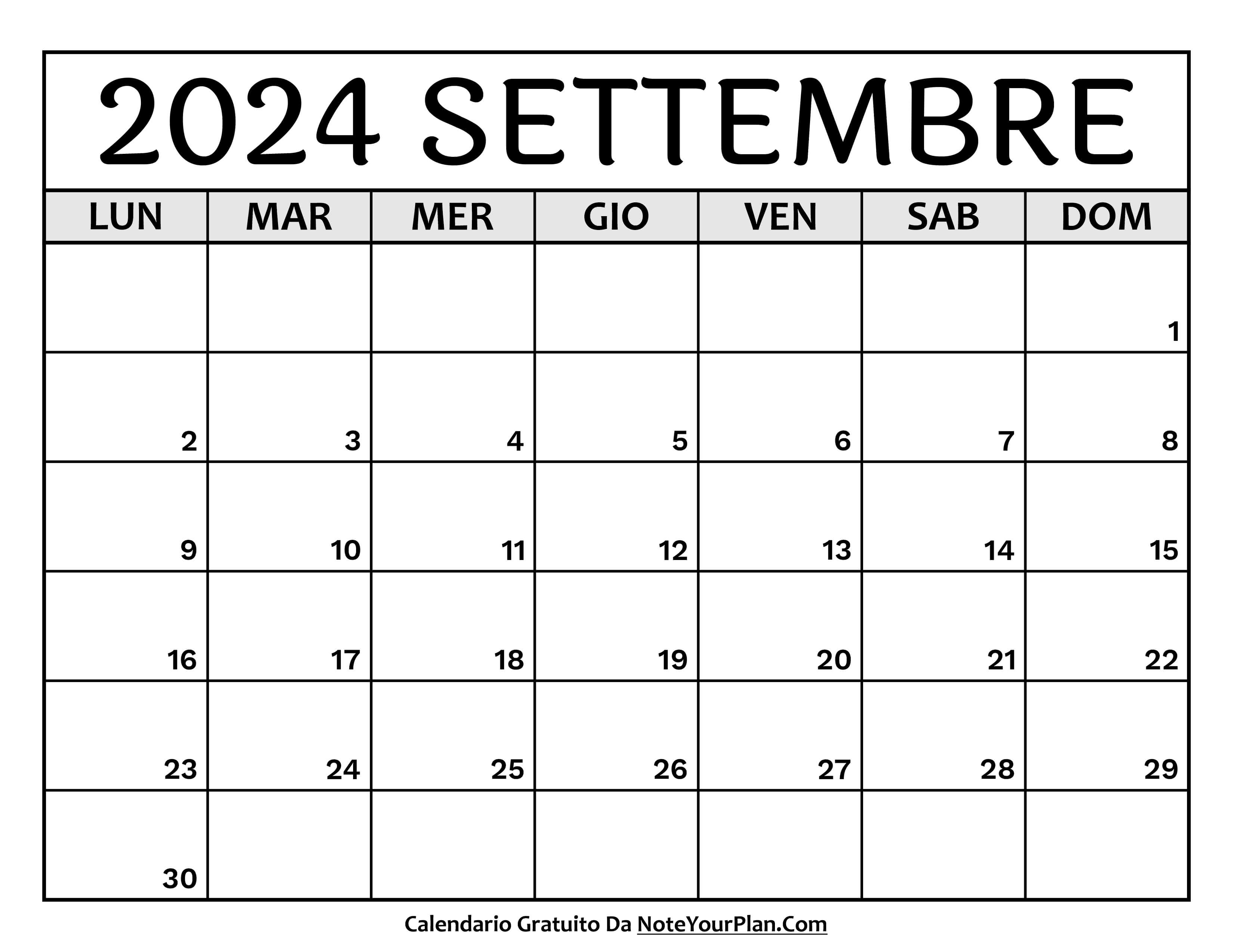 calendario settembre 2024 stampabile